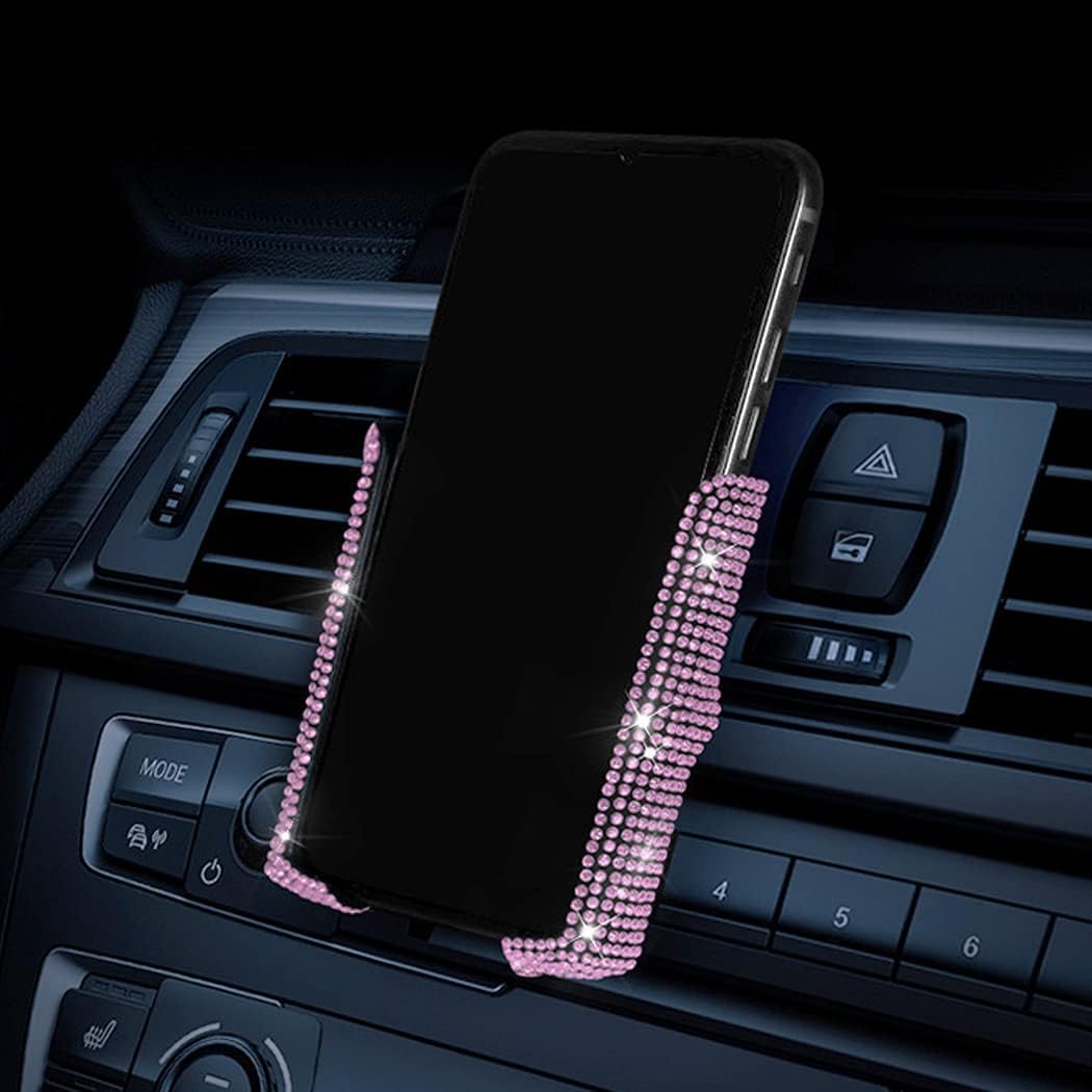 61BILSufmS._AC_SL1050_.jpg Crystal auto mount holder with 360?? adjustment, fits dashboard, windshield, and air vent, pink color. - Image 1