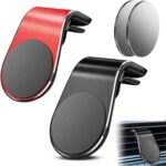 Set of 2 magnetic car holders with 360?? rotatable L-shape, fits vent and dashboard, strong magnet.
