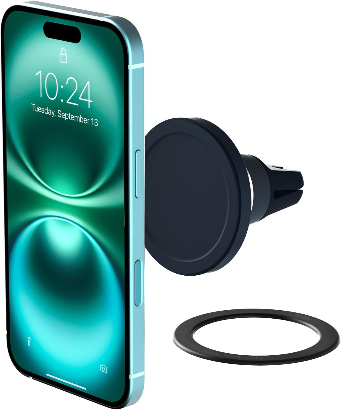 61o5oHt0-1L._AC_SL1500_.jpg Air vent magnetic car mount with included magnetic ring adapter, universal smartphone compatibility. - Image 1