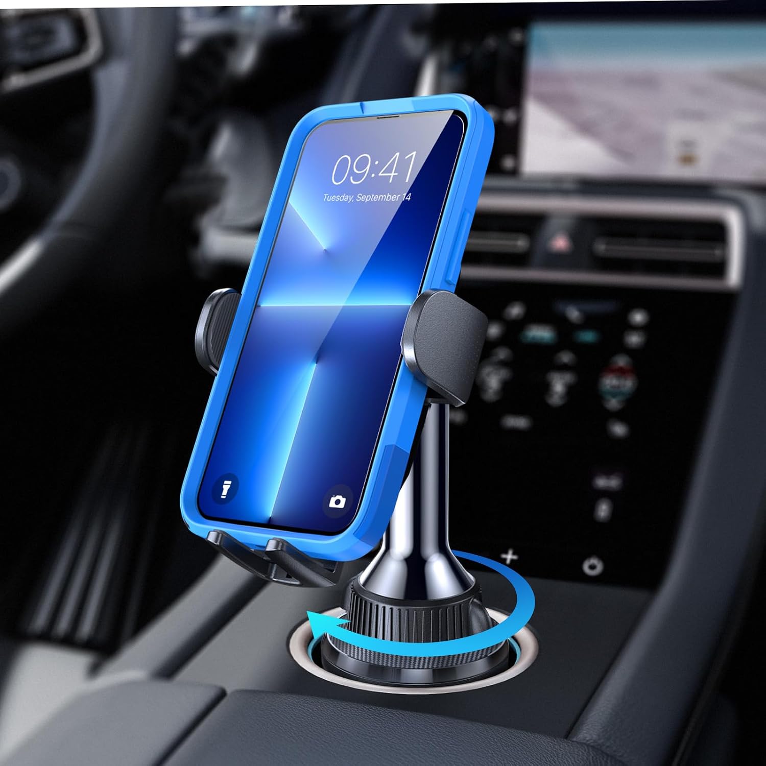 71Ahtw-RzL._AC_SL1500_.jpg Car Cup Holder Phone Mount with shake-proof design, 360?? adjustable, compatible with 4-7 inch phones for cars and trucks. - Image 1