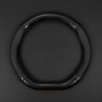 Breathable carbon fiber steering wheel cover, wear-resistant non-slip, four seasons universal, fits D-shaped wheels.