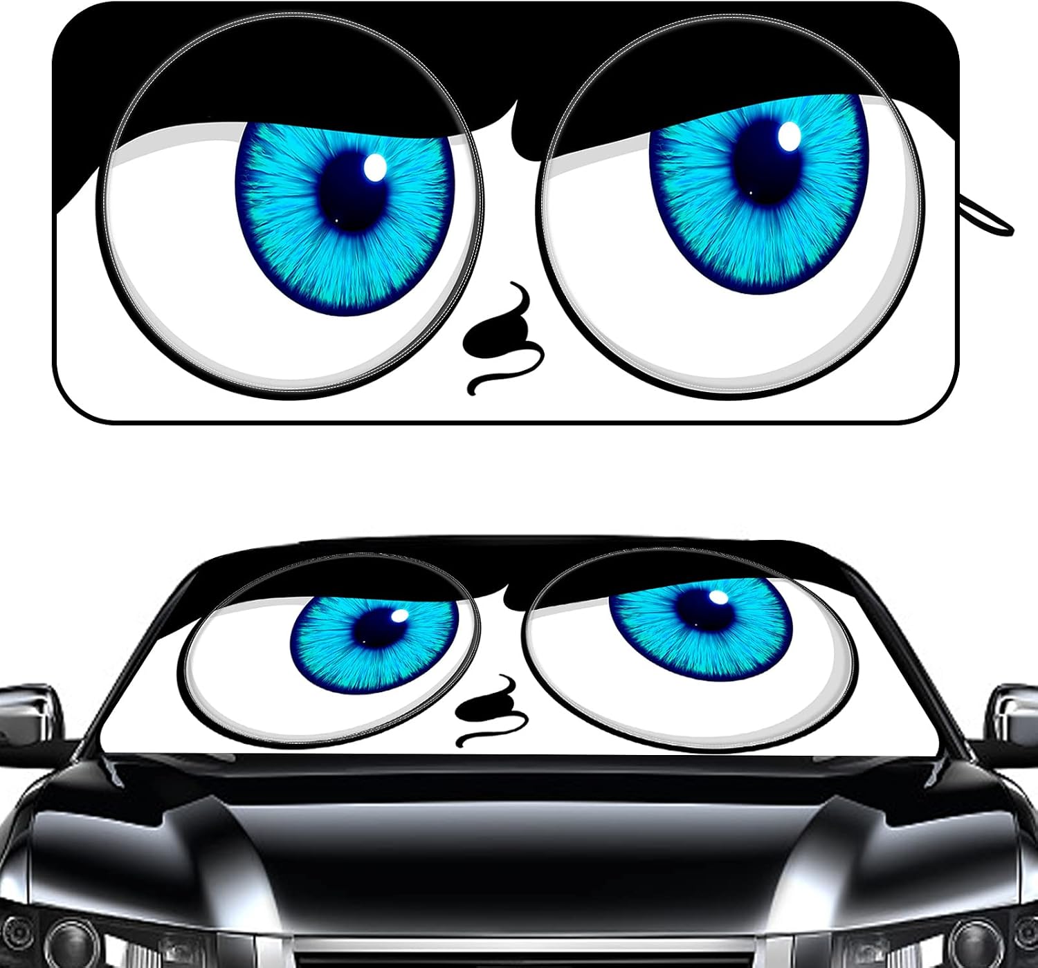 71kAS-XByL._AC_SL1500_.jpg Windshield sun shade for sedans, size 59x27.5 inches, front sun visor protector. - Image 1